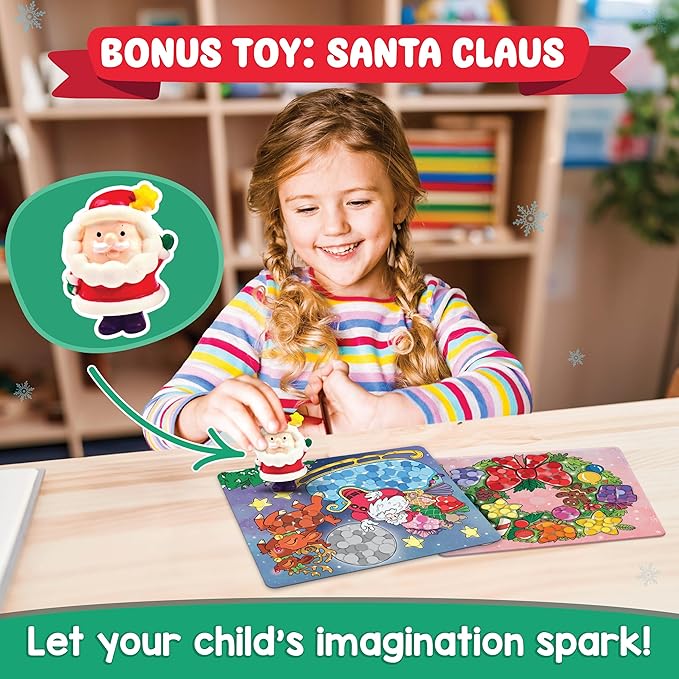 Christmas Special - Dot Stickers for Toddlers, Holiday Theme Dot Art Activity for Kids, DIY Craft Kit, Stocking Stuffers, Christmas Gift for Boys & Girls Ages 3, 4, 5, 6, 7 Year Old