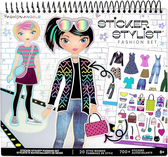 Fashion Angels Designer Kit for Girls, Fashion Activity Sticker Book with 700+ Stickers, Road Trip Essentials, Ideal for Kids Ages 6+