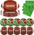 72PCS Football Party Plates and Napkins, 11.8in Football Shaped Disposable Paper Plates, Football Theme Party Supplies, Sports Game Birthday Party Decorations, Touchdown Party Decoration