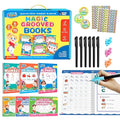 Magic Grooved Writing Practice for Kids Ages 3–5, Reusable Grooved Writing Books for Kids 3–5, Handwriting Practice for Kids 5–7, Preschool Tracing Workbook & Learning Activities