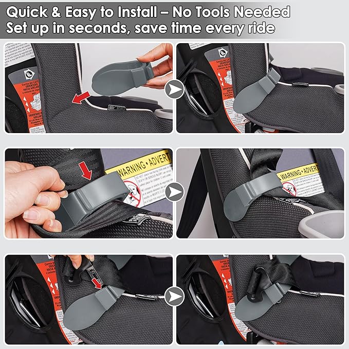 Car Seat Strap Organizer Clip – Keep Harness Straps Neat & Easily Accessible – Prevents Twisting & Tangling – Universal Fit for Infant, Toddler, and Booster Seats – Quick Installation (Grey)