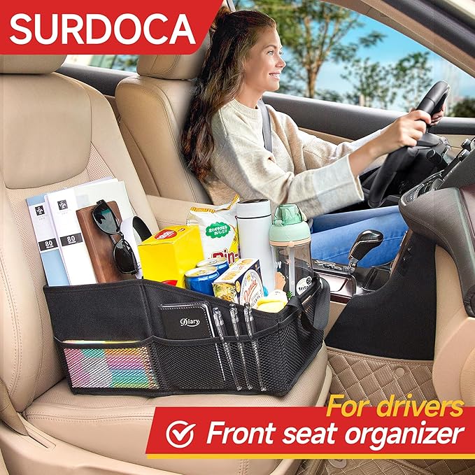 Car Seat Organizer for Front Seat or Backseat, Car Storage Organizer for kids, Car Caddy Organizer for Office Files, Books, Toys, Snacks, Drinks, Cups