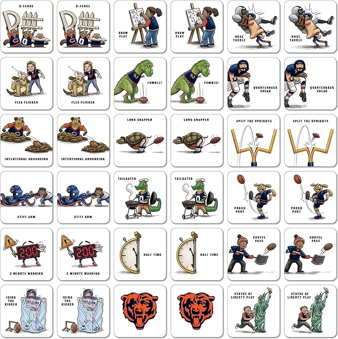 YouTheFan NFL Officially-Licensed Memory Match Game - Humorous, Team-Specific, Original Hand-Drawn Artwork, Fun for The Whole Family, for Fans Young and Old