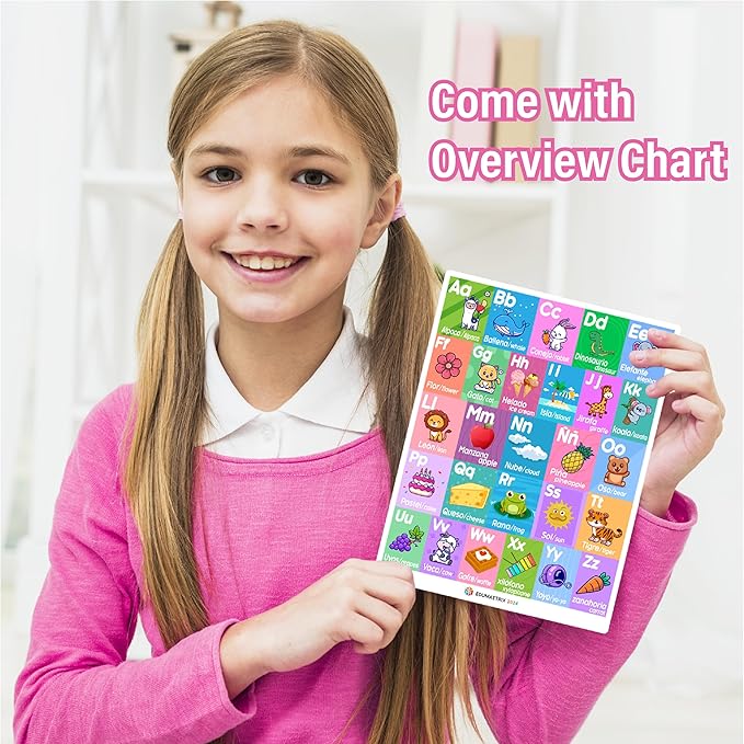 72 (36 Pairs) Spanish English Bilingual Alphabet Numbers Memory Matching Game Language Learning Games for ESL and Language Immersion for Teens.