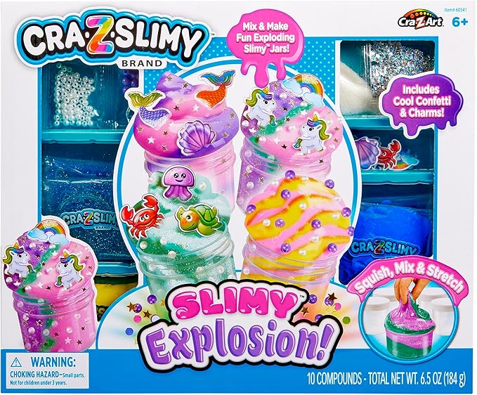 CRA-Z-Slimy DIY Slime Kit for Girls - Sparkle Fantasy Theme with Unicorns, Mermaids, & More, Scented Butter & Glitter Slimes, Arts & Crafts Gift for Kids 6+