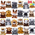JOYIN 24 Pcs Mini Safari Animal Plush Toys (24 Units 3" Each), Animals Keychain Decoration for Kids, Small Stuffed Animal Bulk for Kids, Carnival Prizes, School Gifts, Party Favor Goodie Bags