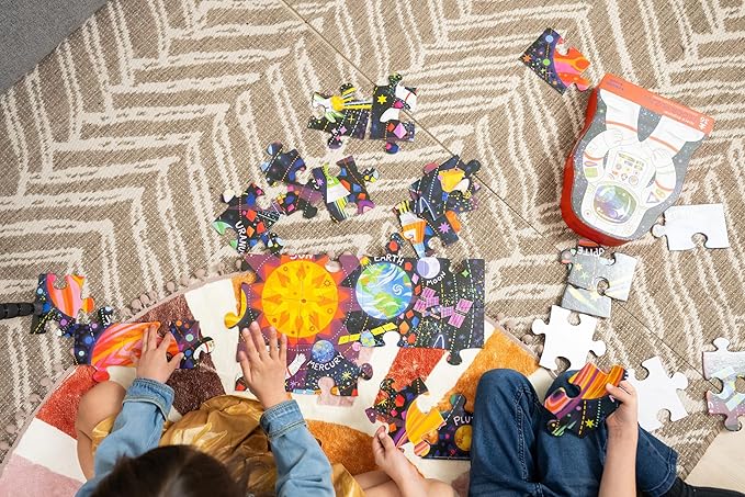 Crocodile Creek 36-Piece Jigsaw Floor Puzzle with Heavy-Duty Shaped Box for Storage, Large 16" x 20" Completed Size, Designed for Kids Ages 3 Years and up, Haunted House
