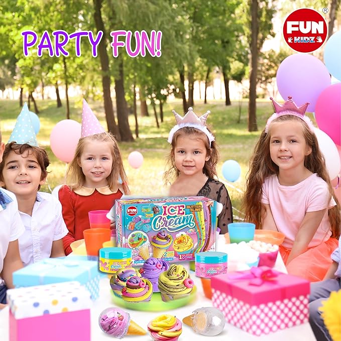35.16 FL OZ Butter Slime 8 Packs, FunKidz Soft Ice Cream Slime for Girls 6-8 Premade 1040 ML Slime Toys Birthday Gift Party Favors for Kids Age 6-12