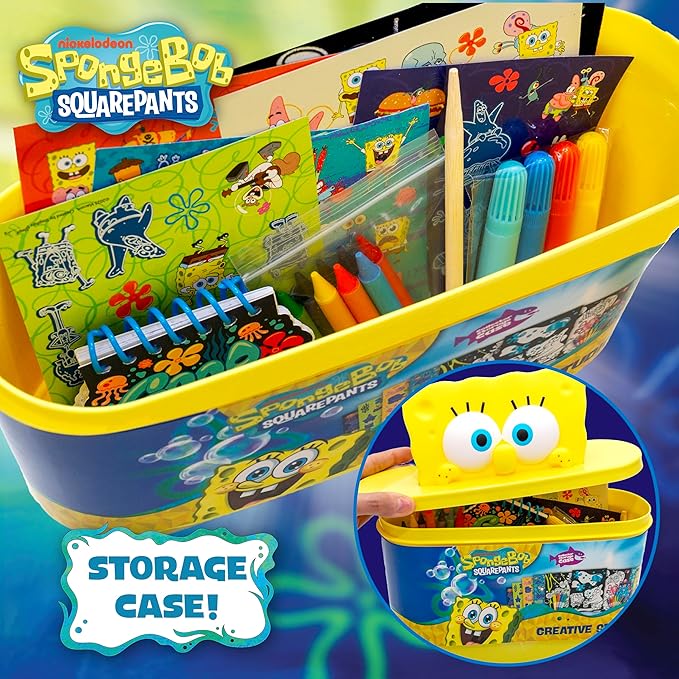 Horizon Group USA Sensory Slime Studio, Scented Slime Kit with Mix-Ins, Charms, and Storage Case, Spongebob Squarepants