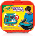 Crayola Create 'N Carry Travel Art Set for Kids (75pcs), 2-in-1 Lap Desk & Carrying Case, Essential Art Supplies Kit, Spring Crafting, Gift for Kids