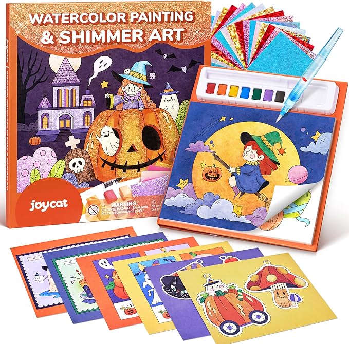 JoyCat Paint with Water Coloring Books, Art & Craft Activity, No Mess Art for Kids Ages 4-8, Craft Kits & Supplies, DIY Creative Activity, Gifts for Girls & Boys (Tiny Elves)