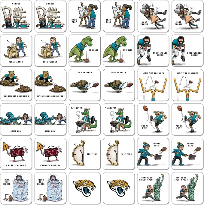 YouTheFan NFL Officially-Licensed Memory Match Game - Humorous, Team-Specific, Original Hand-Drawn Artwork, Fun for the Whole Family, for Fans Young and Old