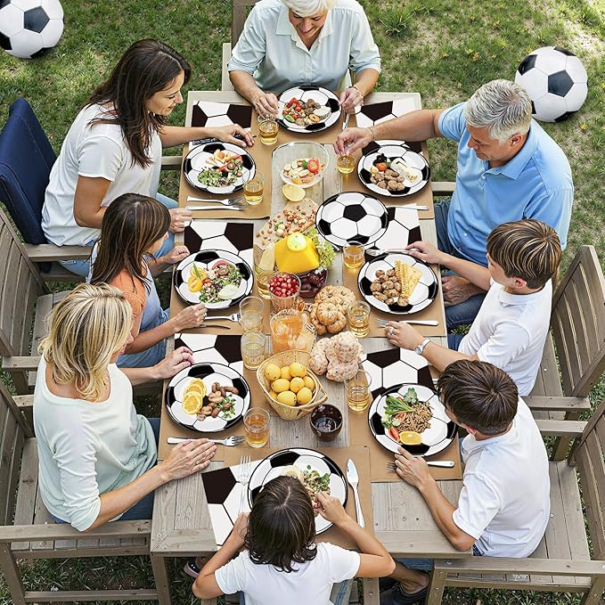 40Pcs Soccer Plates and Napkins Party Supplies - Soccer Birthday Party Decorations Tableware Set, Disposable Paper Dinner Plates Napkins for Sport Themed Soccers Parties Table Decor Favors, Serves 20