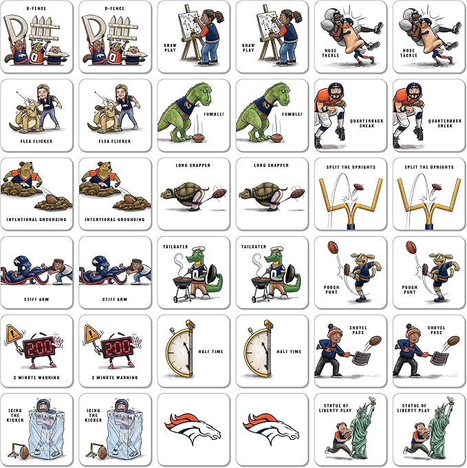 YouTheFan NFL Officially-Licensed Memory Match Game - Humorous, Team-Specific, Original Hand-Drawn Artwork, Fun for The Whole Family, for Fans Young and Old