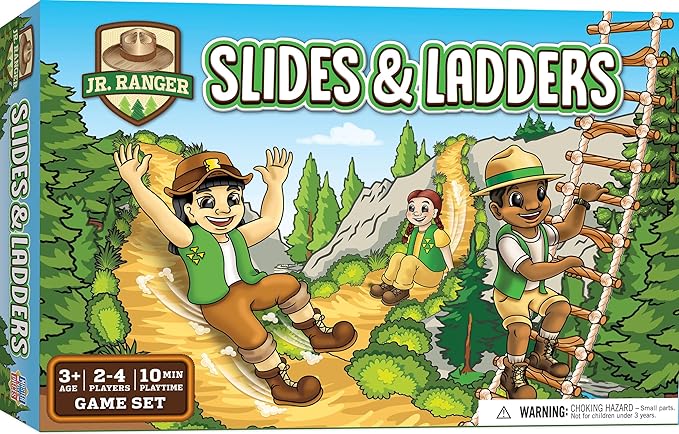 MasterPieces - Jr. Ranger - Slides & Ladders Family Board Game for Kids