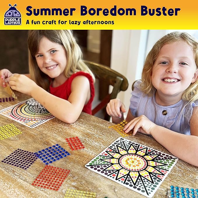 SunGemmers Window Gem Art Suncatcher Kits - Summer Crafts for Kids, Fun 5 Year Old Girl Birthday Gift, Fun Gifts for 8 Year Old Girls, Crafts for Kids Ages 4-10, Diamond Art Kit for Boys & Girls 6-12