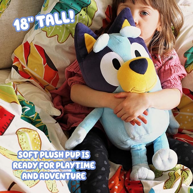 Bluey Plush Toys, Extra Large 18” Cuddle Toy for Kids, Ultra-Soft Deluxe Material Big Plushies Perfect for Show Time, Story Time & Giant Hugs
