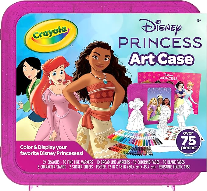 Crayola Disney Princess Art Case (75ct) Art Kit for Kids, Art Supplies, Coloring Set, Gift for Girls & Boys