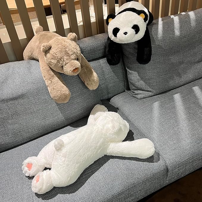 FoxVilla 4lbs Polar Bear Weighted Stuffed Animals, 24 inch Weighted Plush Stuffed Animals for Adults, Cute Soft Weighted Plush Throw Animal Pillow Toy, Birthday Gifts for Adults Kids