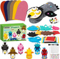 WATINC 6Pcs Hand Puppet Making Kit, Art Craft Felt Sock Puppet Toys, Creative DIY Make Your Own Pompoms Wiggle Googly Eyes Storytelling Role Play Party Supplies Gift for Girls Boys (Bird A)