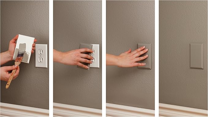 Paintable Childproof Wall Outlet Cover – 2 Pack Blank Electrical Outlet Cover for Baby Safety and Room Cohesion