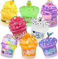 Slime Variety Pack Different Textures, 8 x 100ml Slimes Kit Includes Rainbow Cloud, Butter, Clear, Glow in The Dark Slime, Slimes Party Favors for Kids, Birthday Easter Halloween Boys & Girls Gift