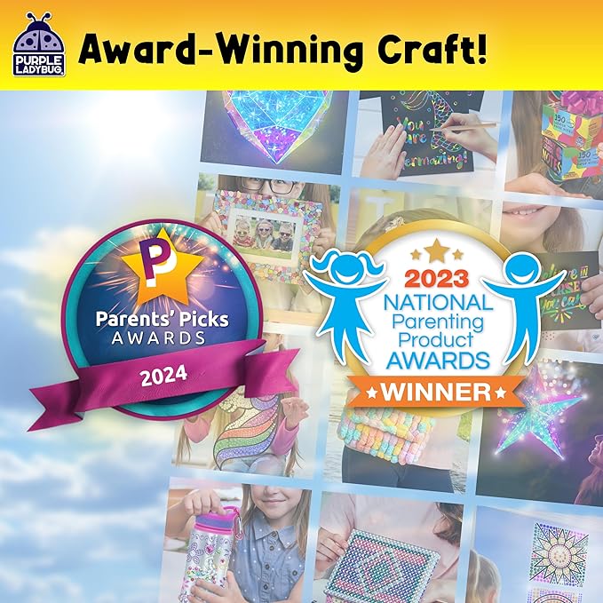 SunGemmers Suncatcher Gem Art for Kids, Summer Toys for Kids Ages 4-8, Great 6 Year Old Girl Gifts, Birthday Gift for Girls 5 6 7 8 9 10, Arts and Crafts for Kids Ages 6-8, Window Diamond Art Kit