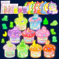 Unicorn Magic Glow-in-The-Dark Slime Kit 9 Pack with Glow Charms - DIY Slime Set Sensory Toys, Rainbow Slimes Party Favors for Girls & Boys Gift