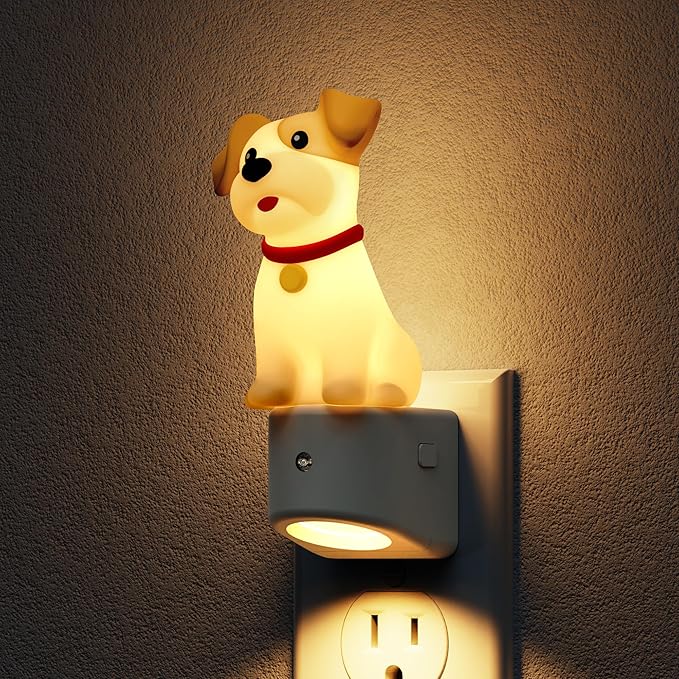 L LOHAS LED Night Light for Kids,3D Cute Puppy Night Lights,Schnauzer with Dusk to Dawn Sensor, RGB+Soft White 3000K,Dog Night Light,Birthday Gift Nightlight for Kids, Room Decor