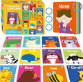 50 PCS Kid First Cognitive Flashcards,Double Sided Printed 7 in 1 Colorful Cards Alphabet,Numbers, Foods,Animals,Shapes,Colors with 3 Reclosable Rings,Learning Tool for Pre-K Kindergarten Toddlers