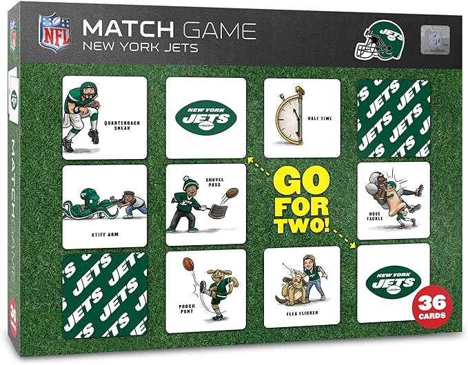 YouTheFan NFL Officially-Licensed Memory Match Game - Humorous, Team-Specific, Original Hand-Drawn Artwork, Fun for the Whole Family, for Fans Young and Old