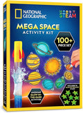National Geographic Mega Space Activity Kit - Glow in The Dark Science Craft Kit for Kids with 100+ Pieces, Launch a Rocket, Create Glowing Constellations, Paint a Solar System & More
