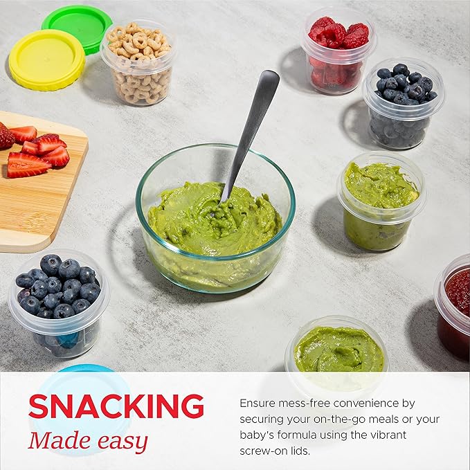 Tafura Small Lunch Containers [12 Pack] 4 Oz. with Lids | Snack for Condiment Puree, Snacks, and More Reusable, BPA Free, (HG-4-12C)