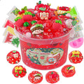 LAWOHO 300ml Apple Clear Slime with Clay, Red Slime Kit for Girls & Boys with 9 Packs Cute Add-Ins for Kids Party Favors, Non Stick Slime Making Kit for Birthday Halloween Christmas Easter Gifts
