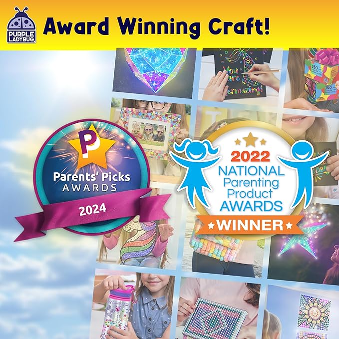 SunGemmers Window Gem Art Suncatcher Kits - Summer Crafts for Kids, Fun 5 Year Old Girl Birthday Gift, Fun Gifts for 8 Year Old Girls, Crafts for Kids Ages 4-10, Diamond Art Kit for Boys & Girls 6-12