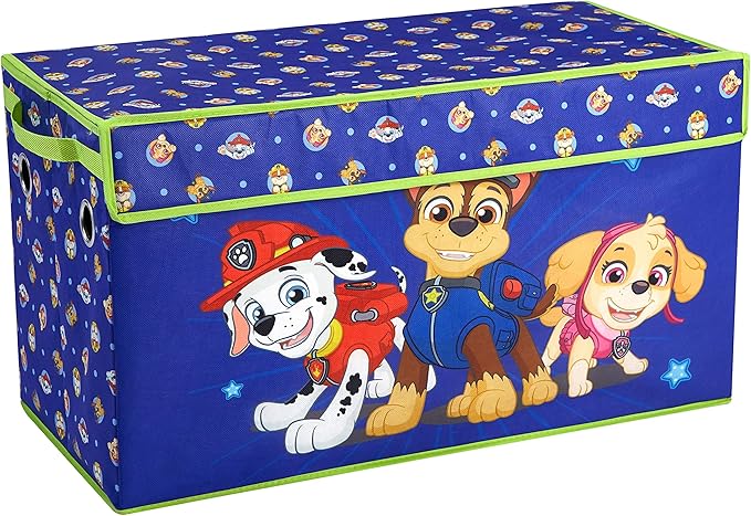 Nickelodeon Paw Patrol Chase, Marshall and Skye Collapsible Children’s Storage Trunk, Durable with Lid