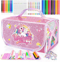70PCS Unicorn Washable Markers Set with Glitter Pencil Case,Art Supplies for Kids Ages 4-6-8,Drawing Coloring Art Craft Kits for Girls with Marker,Glitter Pens,Crayon,Birthday Gifts Toys for Girls