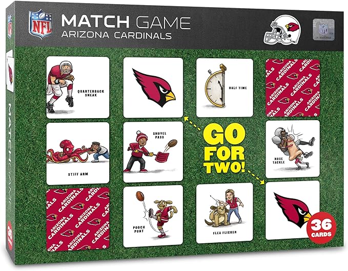 YouTheFan NFL Officially-Licensed Memory Match Game - Humorous, Team-Specific, Original Hand-Drawn Artwork, Fun for The Whole Family, for Fans Young and Old