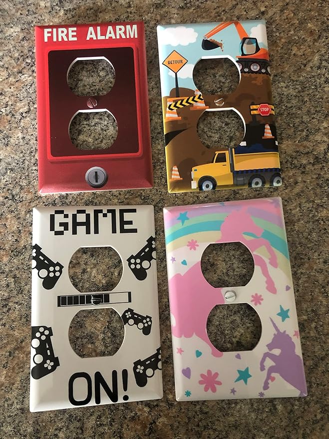 Cool Light Switch Plate Cover for Teens Room Fun Novelty Gift Decorative Decor Bedroom (GAME ON! Outlet)