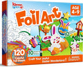 Klever Kits Easter Foil Art Kit for Kids - Arts & Crafts Supplies, Mess Free Coloring, Easter Basket Stuffers, Foil Foam Stickers, Creative Travel Toys, Birthday Gifts for Boys & Girls Ages 4 and Up