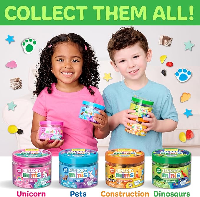 Creativity for Kids Sensory Minis Dinosaur Kit | Cloud Clay Sensory Toy for Toddlers | Squish, Scoop & Discover Dinosaur Figures | Spring Crafts for Travel Activities (Ages 3+)