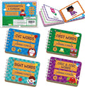 4 Kindergarten Learning Flipbooks, Double-Sided Mini Book Set - CVC, CVCC&CCVC, Sight Words & First Words, Early Educational Language Learning Tool for Kids