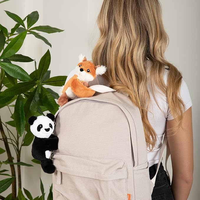 HUGIMALS Hug Babies Bowie the Panda Cute Mini Plush Stuffed Animal for Kids | Soft & Cuddly Portable Comfort Adorable On-The-Go Companion for Travel School & Adventures Ages 2+