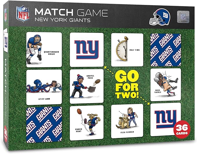YouTheFan NFL Officially-Licensed Memory Match Game - Humorous, Team-Specific, Original Hand-Drawn Artwork, Fun for the Whole Family, for Fans Young and Old