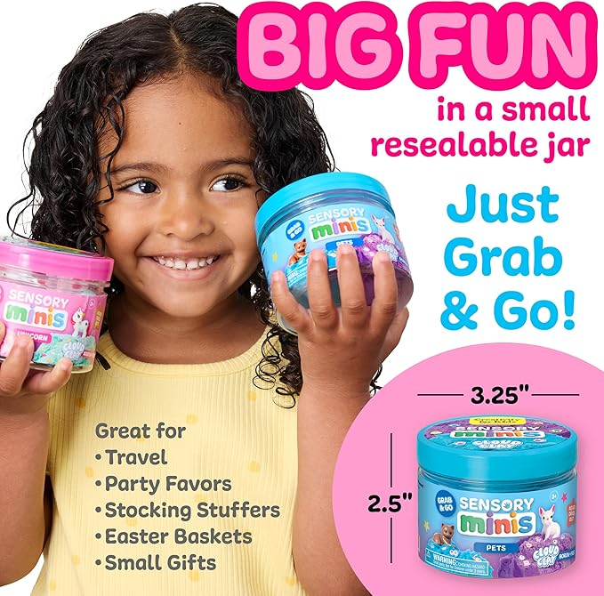 Creativity for Kids Sensory Minis Pets Kit | Cloud Clay Sensory Toy for Kids | Spring Crafts | Mess-Free, Screen-Free Travel Activity for Kids (Ages 3+)