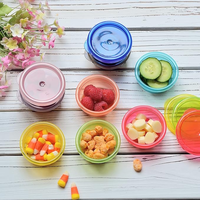 Youngever 9 Sets Baby Food Storage, Plastic Baby Food Containers (2 Ounce)