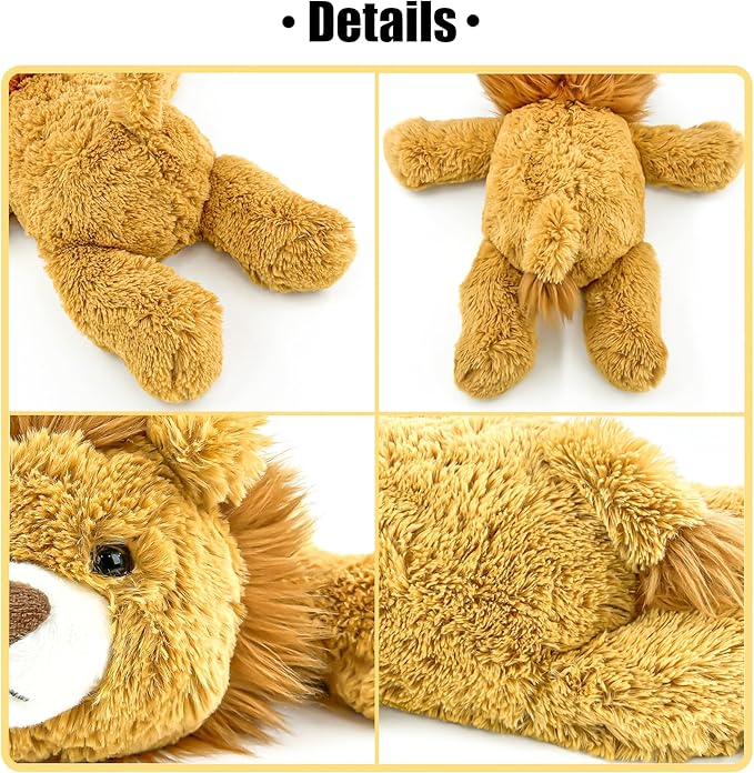 YOUBLEK 20" | 4 Pounds Weighted Stuffed Animals,Sensory Comfort Plush Throw Pillow Toy, Soft for Home & School, Kawaii Plushies Hugging Toy Gifts for Kids & Adults (Lion, 20 inch 4 Pounds)