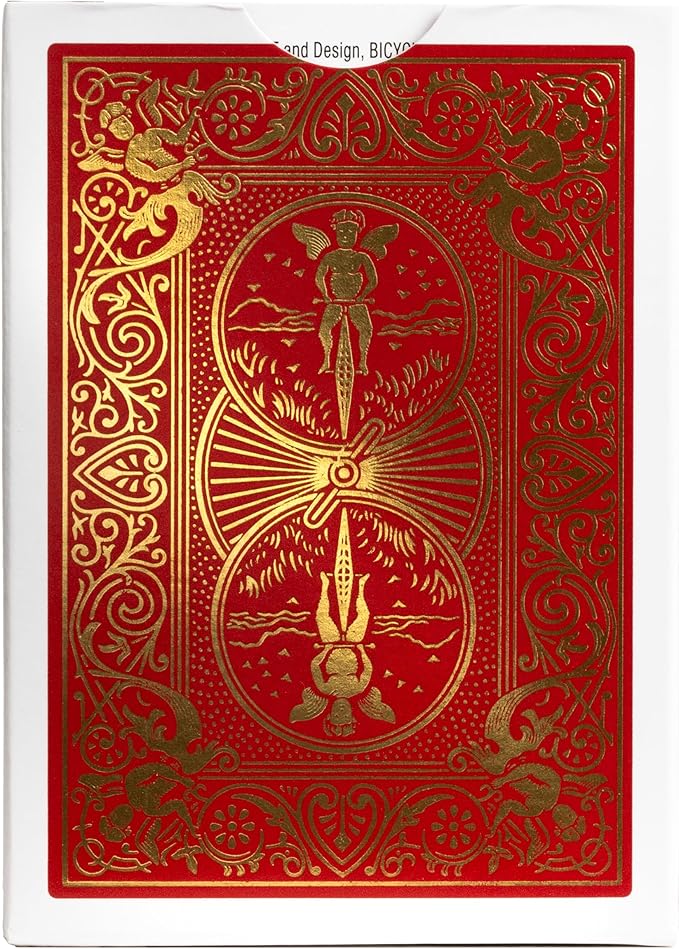 Bicycle 140th Anniversary Playing Cards, Special Edition 1885 Design, Red & Gold Foil Collectible Vintage Deck for Poker, Blackjack & Family Card Games