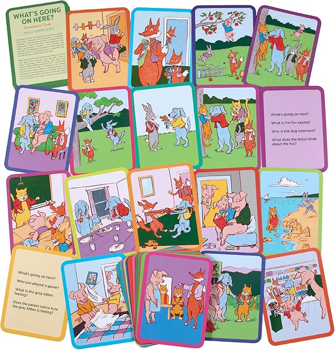 eeBoo: What's Going on Here - 50 Conversation Flashcards, Develops Empathy Through Friendly Illustrations of Social Situations, Develop Social and Emotional Intelligence, for Ages 3 and up