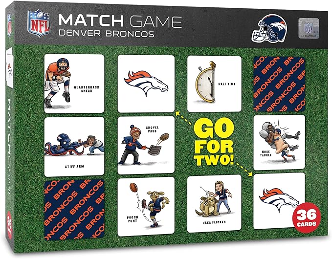 YouTheFan NFL Officially-Licensed Memory Match Game - Humorous, Team-Specific, Original Hand-Drawn Artwork, Fun for The Whole Family, for Fans Young and Old